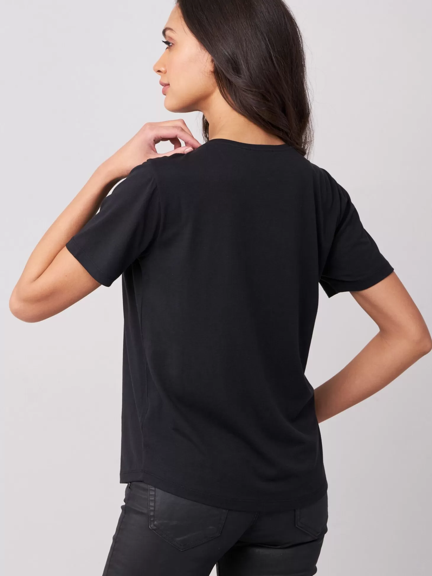 REPEAT cashmere T-Shirt Basique Pour Femme Black Cheap