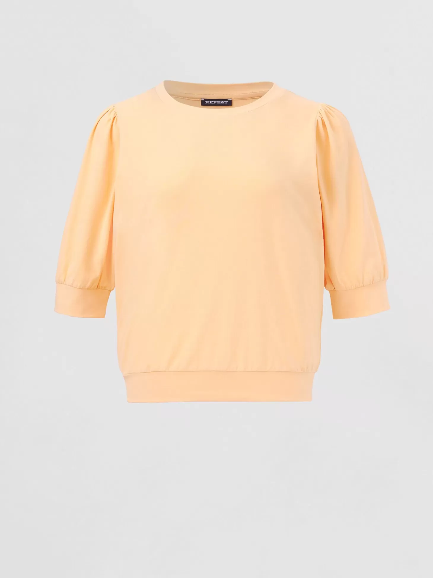 REPEAT cashmere T-Shirt En Coton Stretch Avec Manches Courtes Bouffantes Glow Cheap