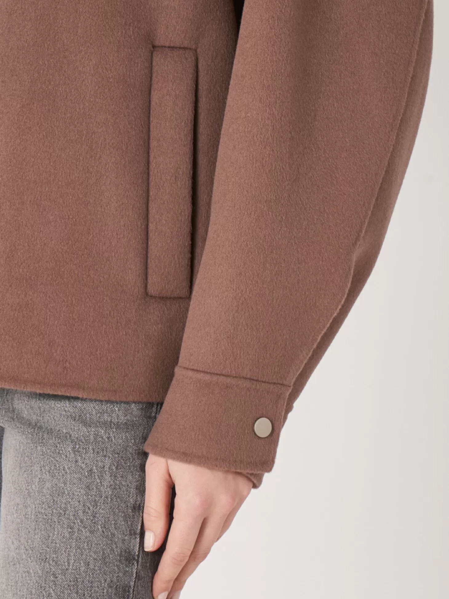 REPEAT cashmere Veste En Laine Melangee Avec Fermeture Eclair A Double Sens Truffle Fashion